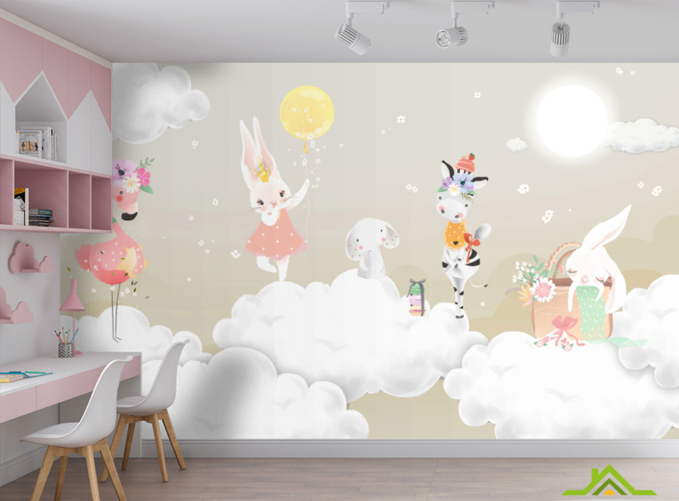 выбрать Фотообои Звери на воздушных шариках Фотообои Little kids на стену