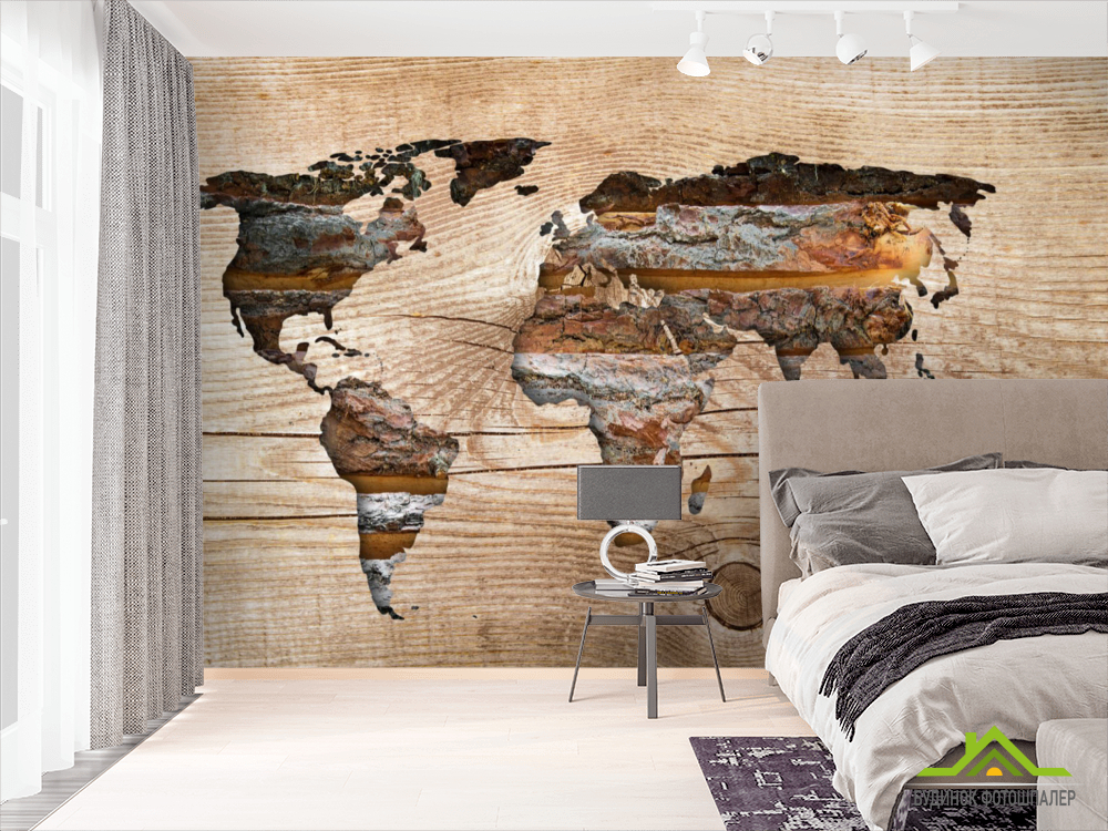 Фотообои Текстурная карта из дерева