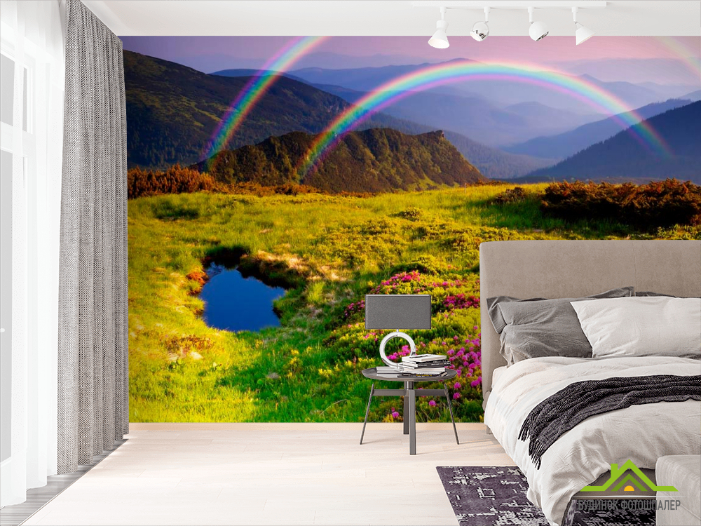Фотообои Цветное поле, радуга