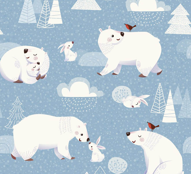 Фотошпалери білі ведмедики