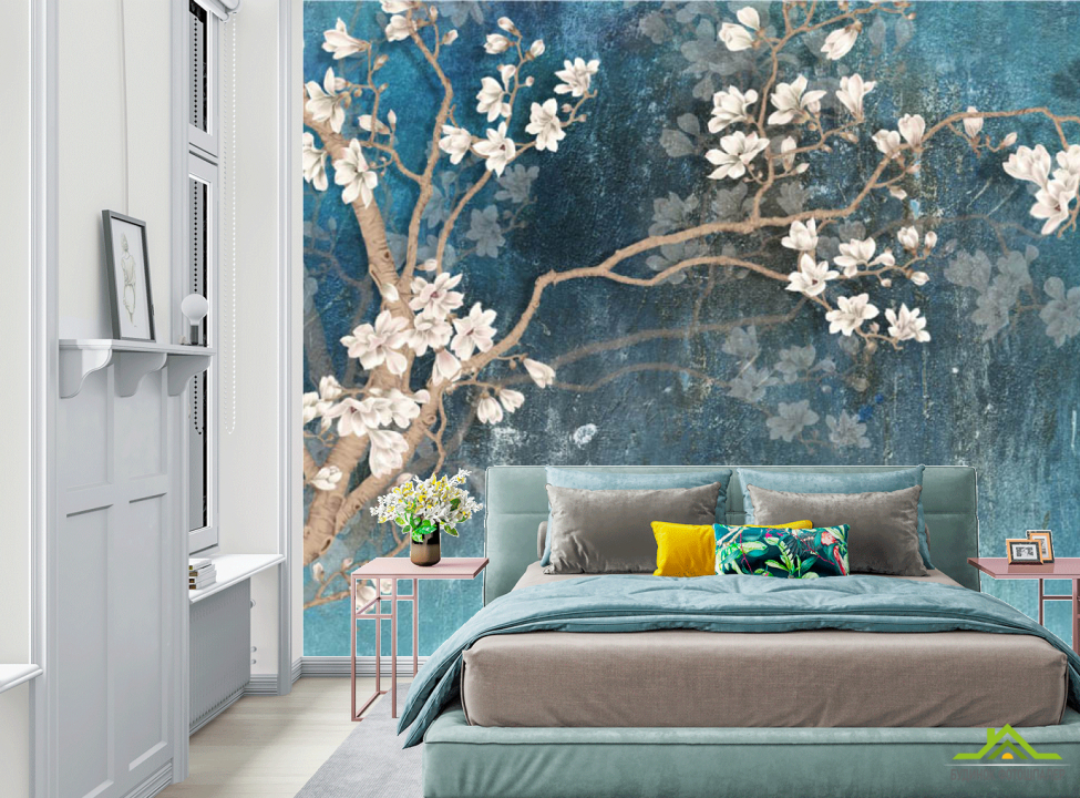выбрать Фотообои Ветка магнолии Фотообои в спальню на стену