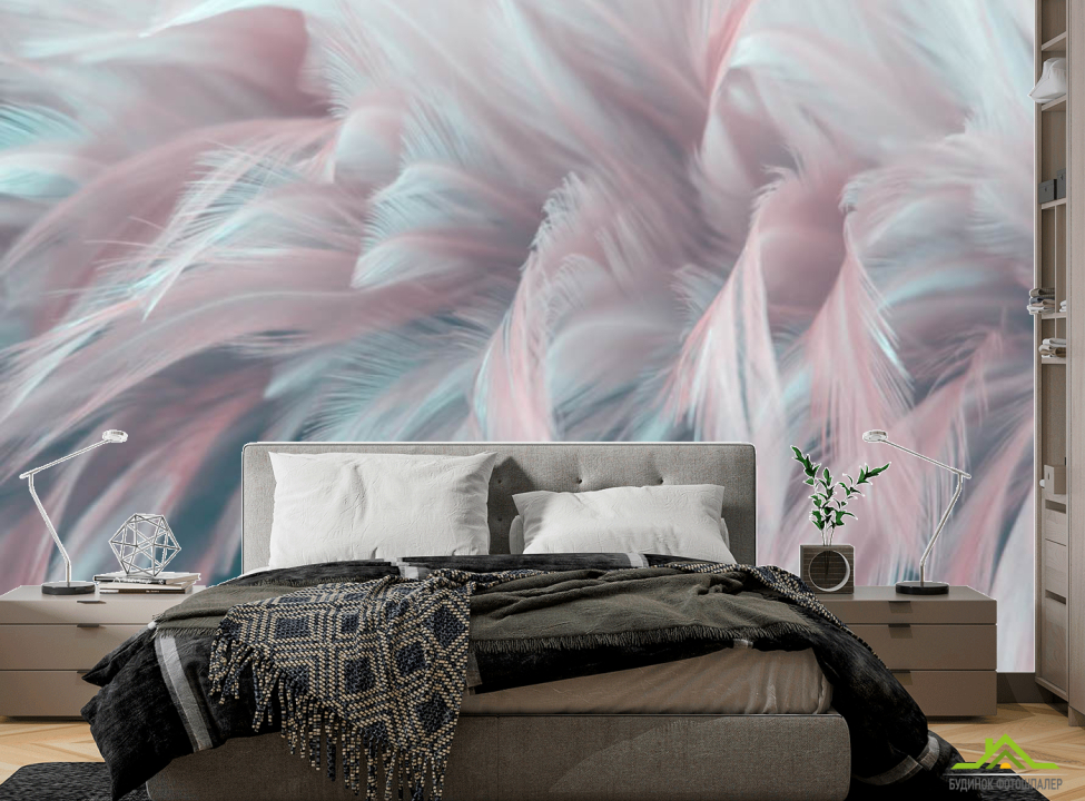 выбрать Фотообои Розовые перья Каталог фотообоев на стену