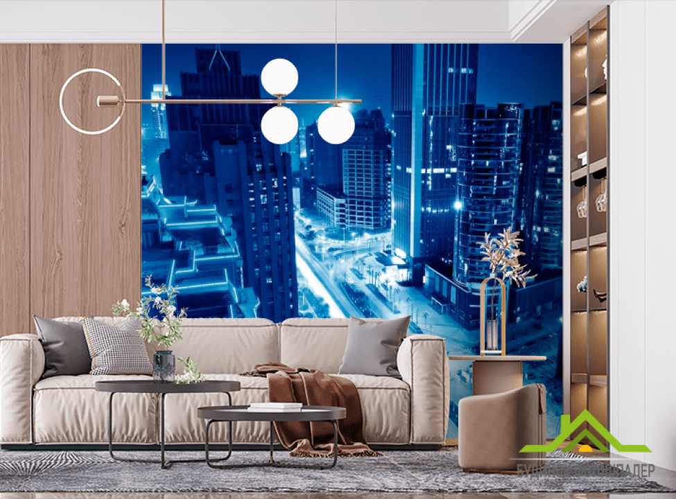 выбрать Фотошпалери Місто в синяві Фотошпалери Сучасний місто на стіну