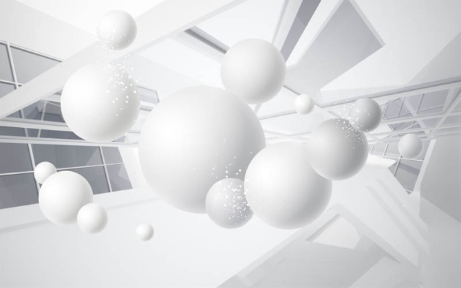 Фотошпалери сірі кулі 3д