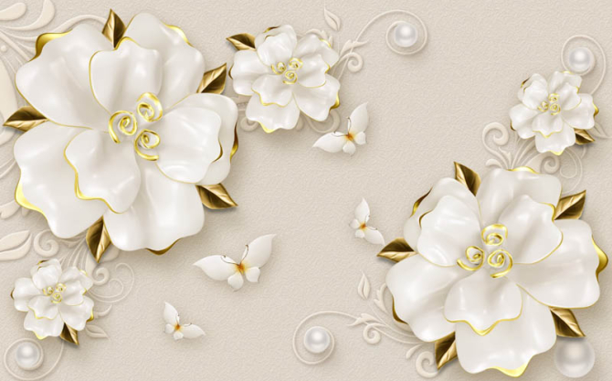 Фотообои 3д цветы