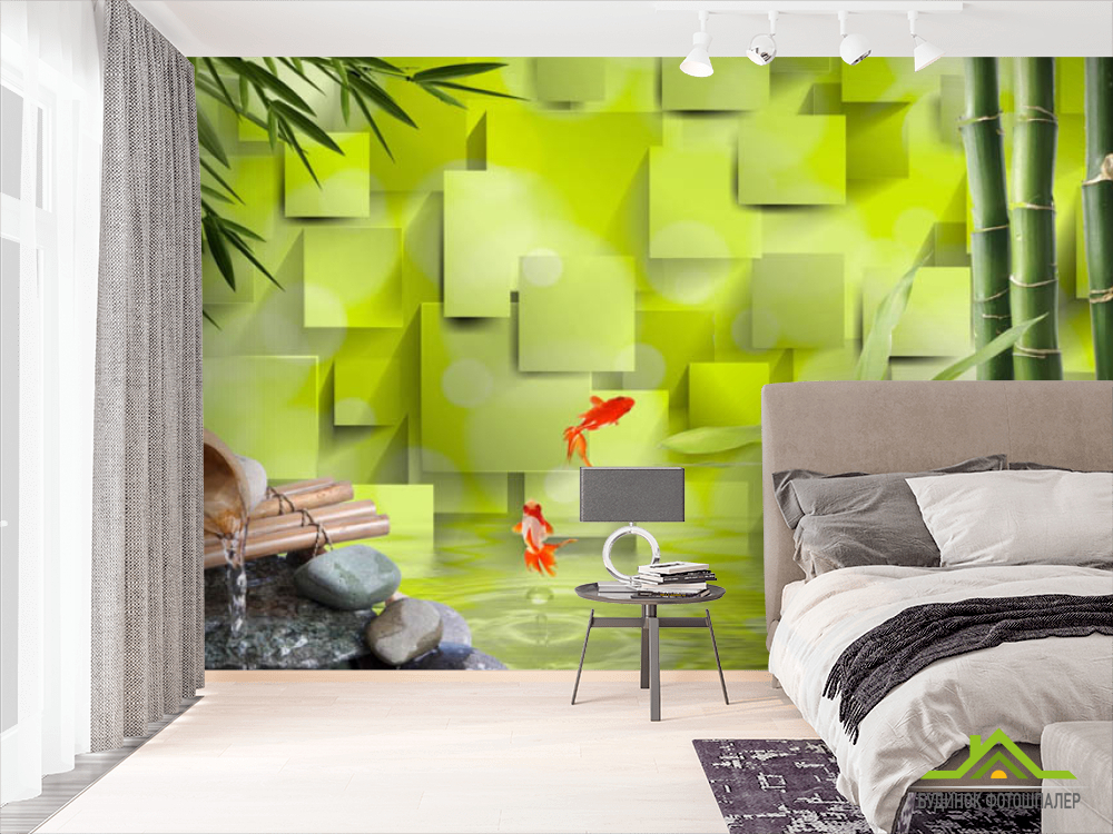 Фотошпалери рибки і 3Д стіна