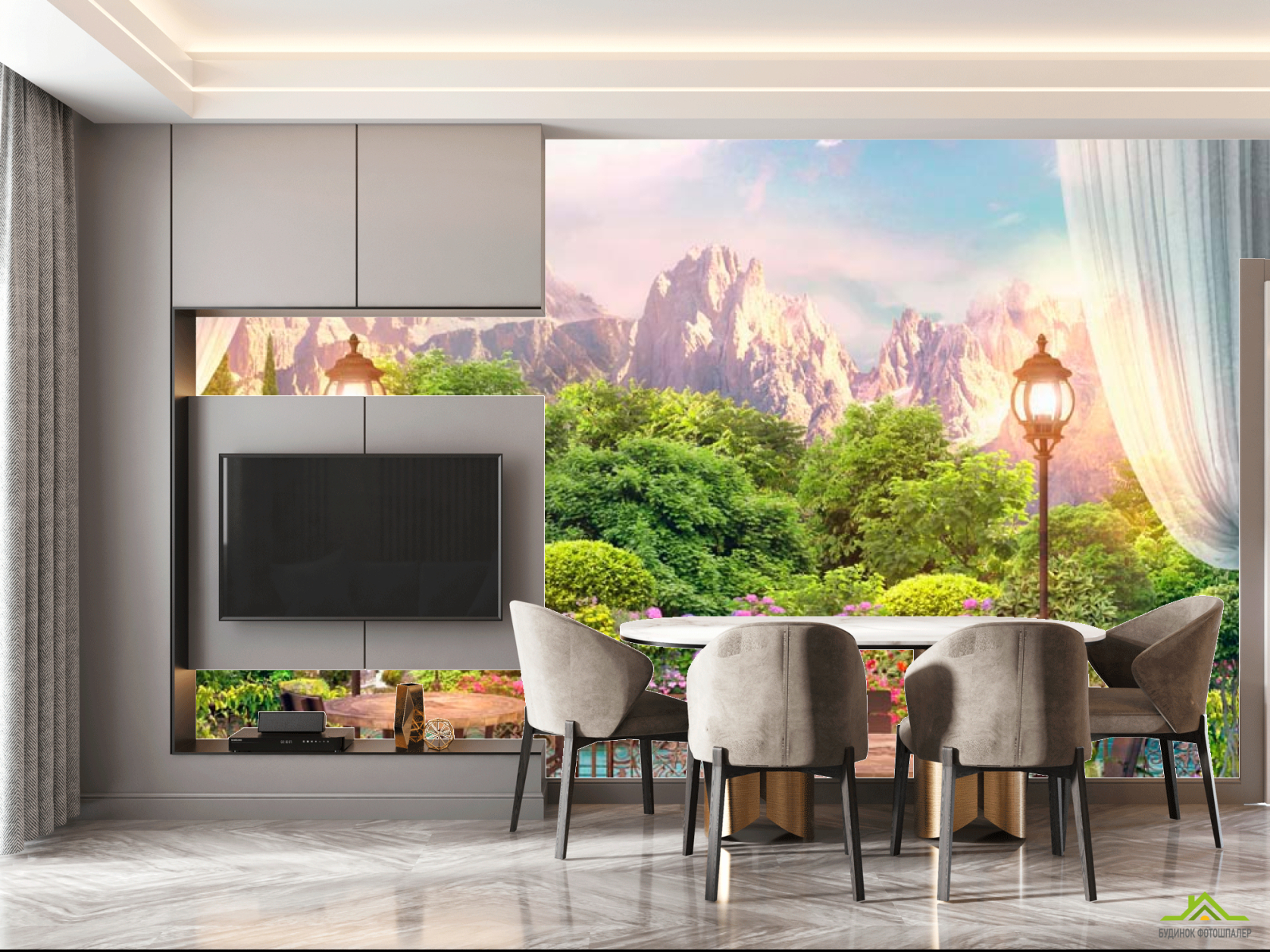 Фотообои в кухню Терраса