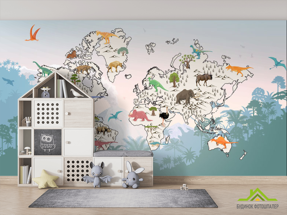 Фотошпалери Карта і тропіки