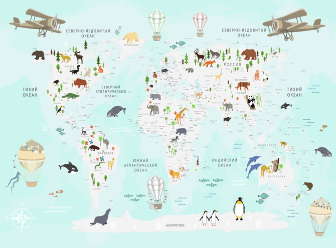 Шпалери в дитячу Карта