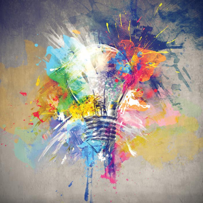 Фотошпалери Лампочка в стилі арт