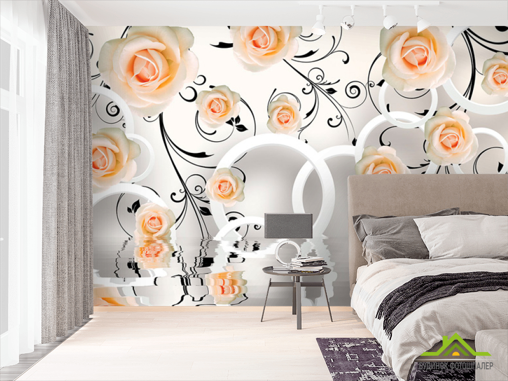 Фотошпалери 3д троянди