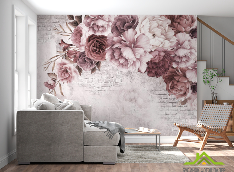 выбрать Фотошпалери Вінтажні бордові піони Фотошпалери Квіти на стіну