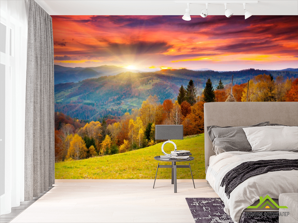 Фотошпалери стоги сіна в горах