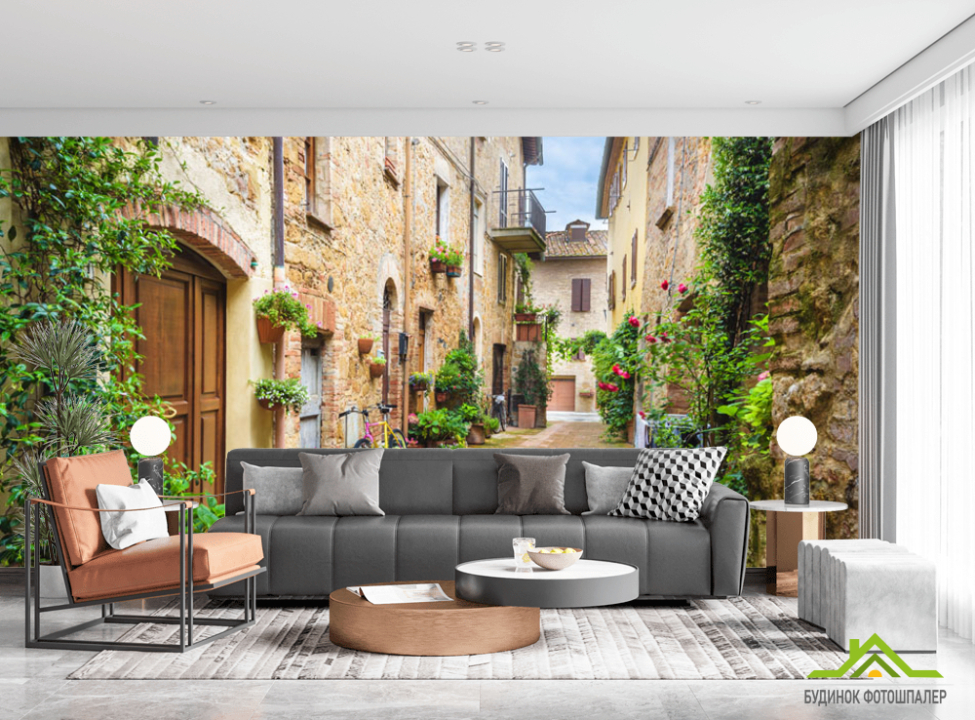 выбрать Фотошпалери Перспективна вуличка Фотошпалери Вулиці на стіну