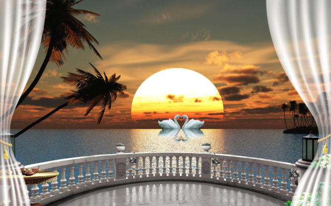 Фотообои Закат за окном