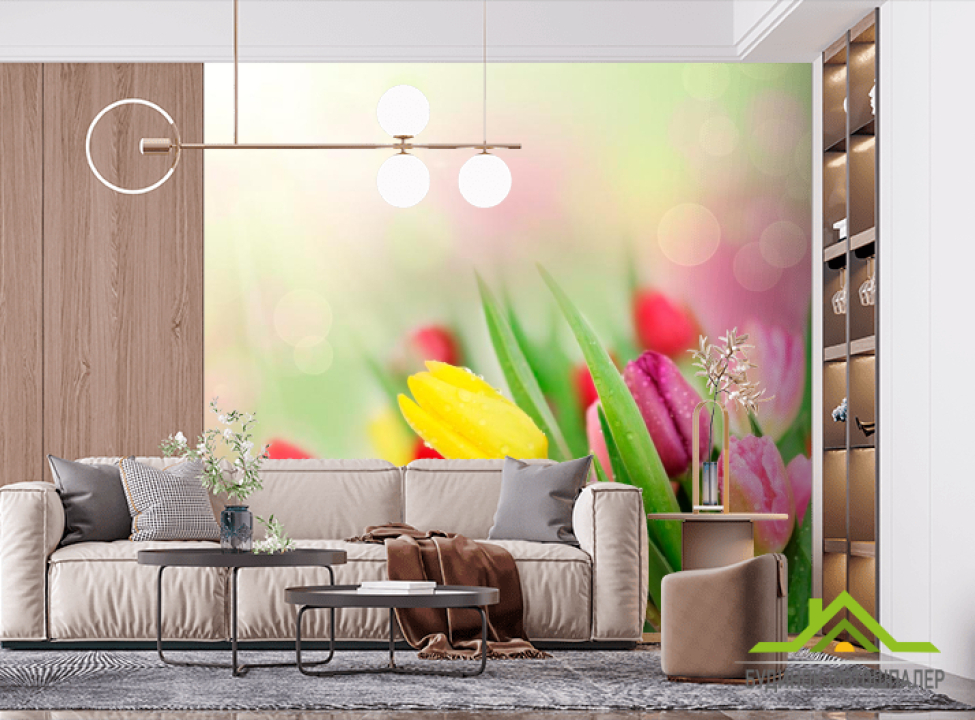 выбрать Фотообои Тюльпаны разных цветов Фотообои Цветы на стену