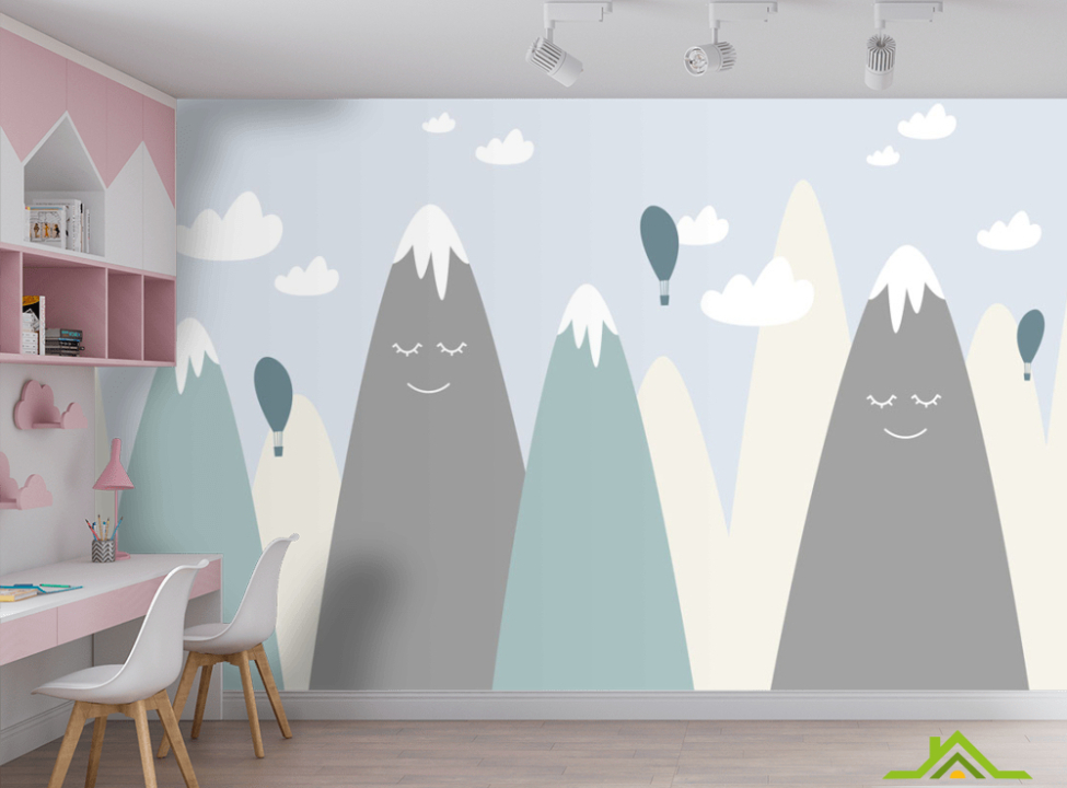 выбрать Фотообои Голубые векторные горы Фотообои Little kids на стену