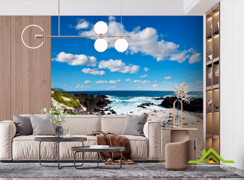 выбрать Фотообои Пустынный морской пляж Фотообои Пляж на стену