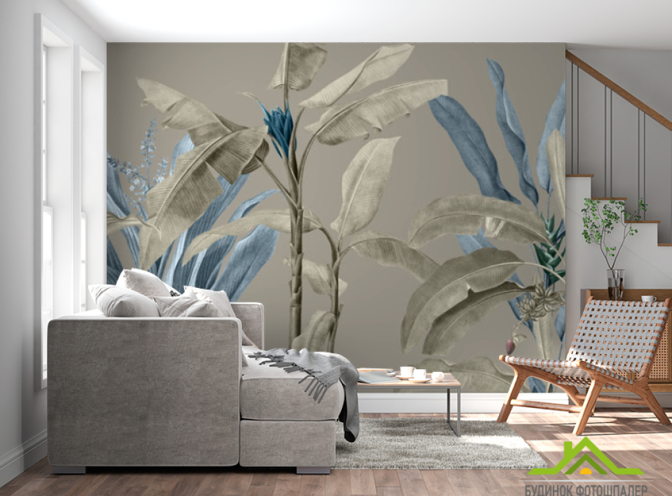 выбрать Фотообои Дизайнерские листья тропические Фотообои тропические листья на стену