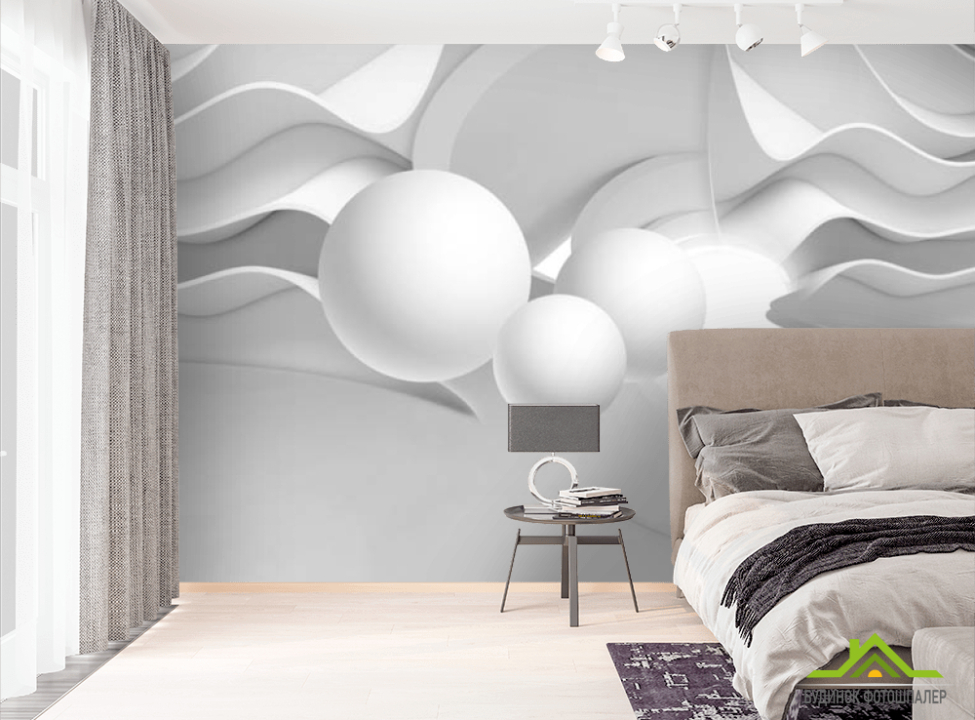 выбрать Фотошпалери 3Д сірі кулі  на стіну