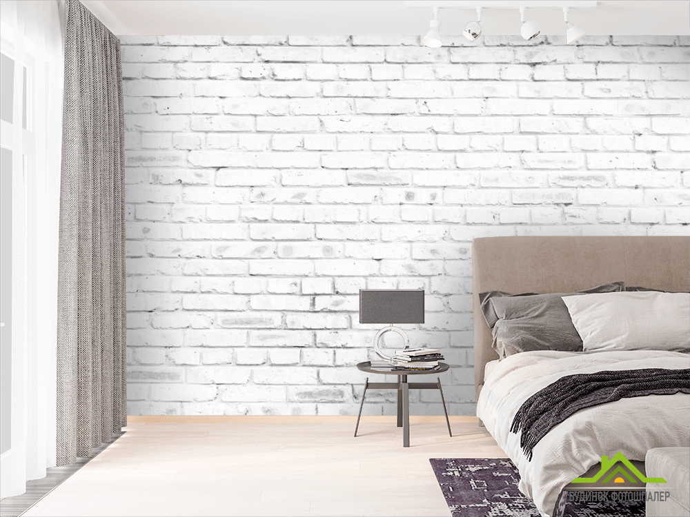 Фотообои Белая кирпичная стена