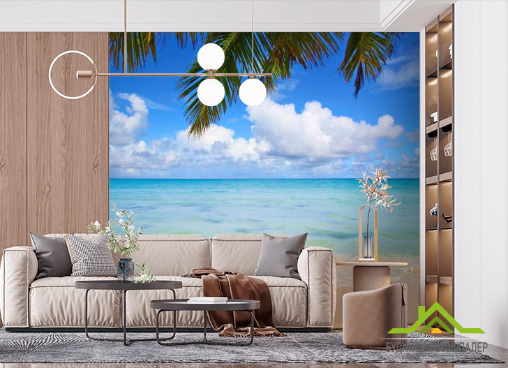 Фотообои Вид из под пальмы