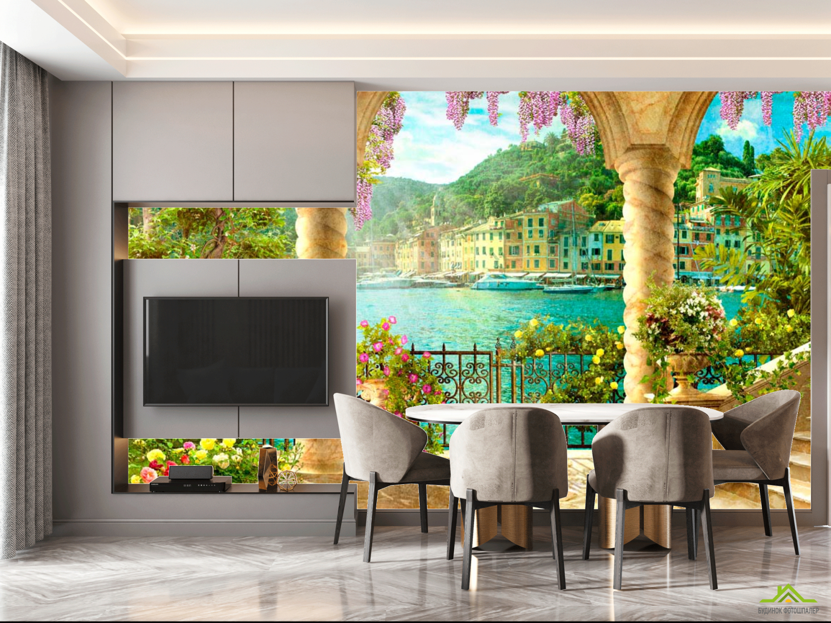 Фотообои в кухню Арка