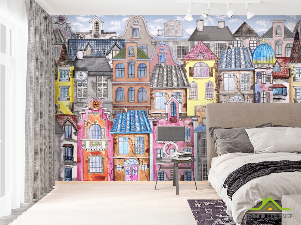 Фотошпалери в стилі Модерн, дитячі будиночки