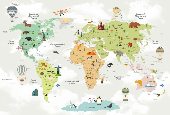 Шпалери в дитячу Карта