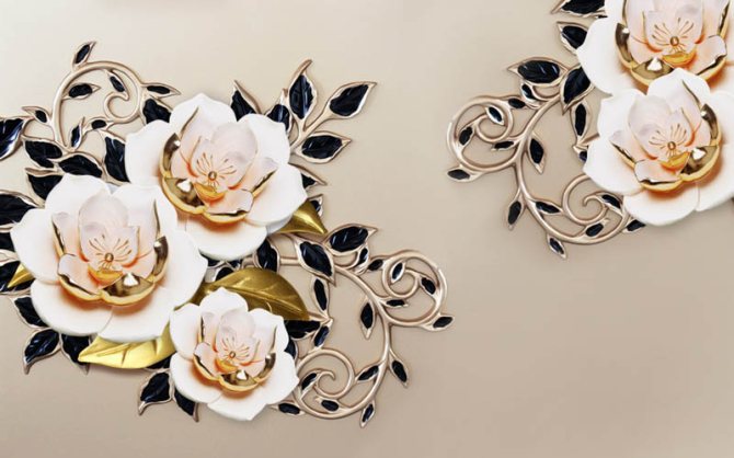 Фотошпалери керамічні квіти