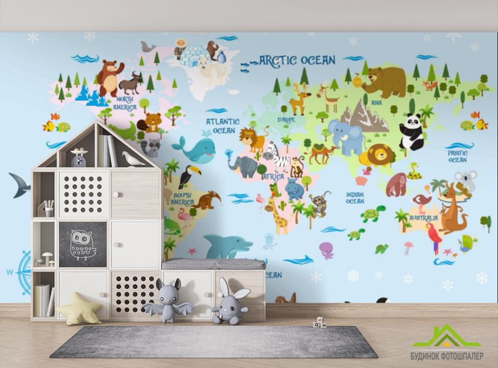 выбрать Фотошпалери карта світу Фотошпалери Розвиваючі карти на стіну