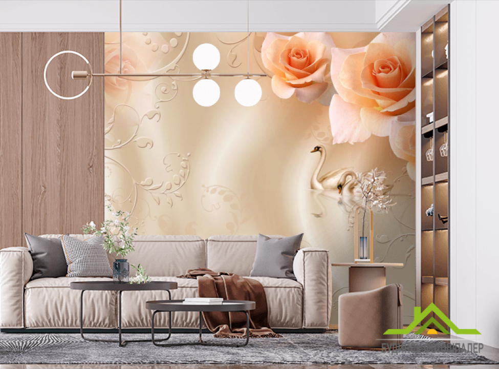 выбрать Фотошпалери Лебеді Фотошпалери 3Д на стіну