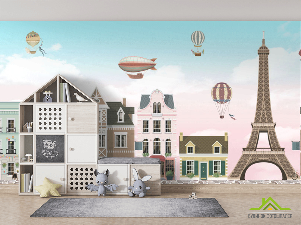 Фотошпалери Будиночки і эйфилевая вежа