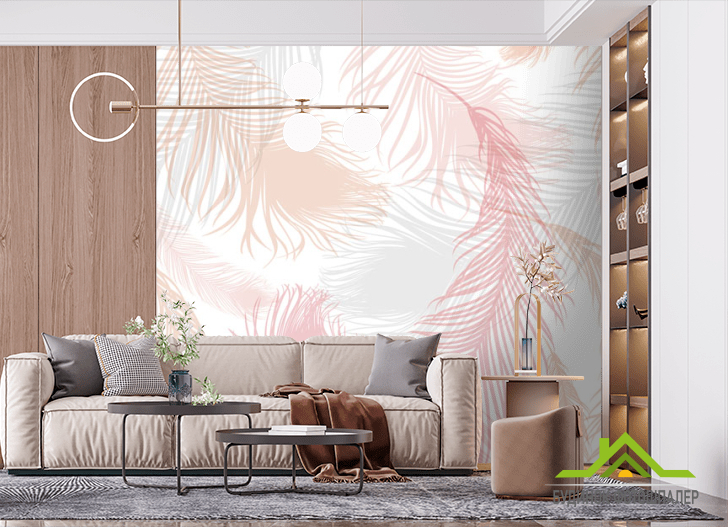 Фотошпалери Рожеві пір'я векторні