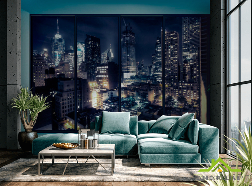 выбрать Фотошпалери Вид на нічне місто Фотошпалери Вид з вікна на стіну