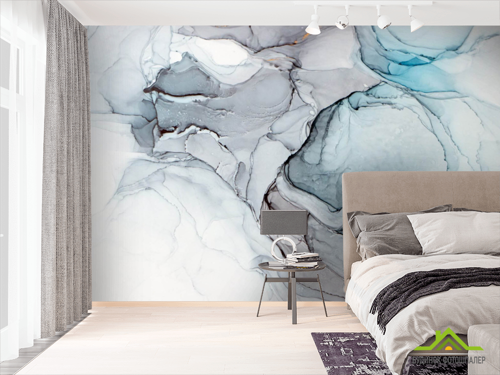 Фотошпалери Fluid art сині відтінки