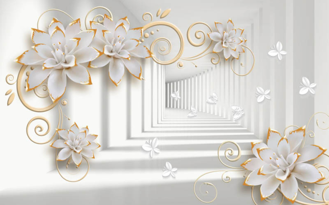 Фотошпалери 3D брошки і тунель