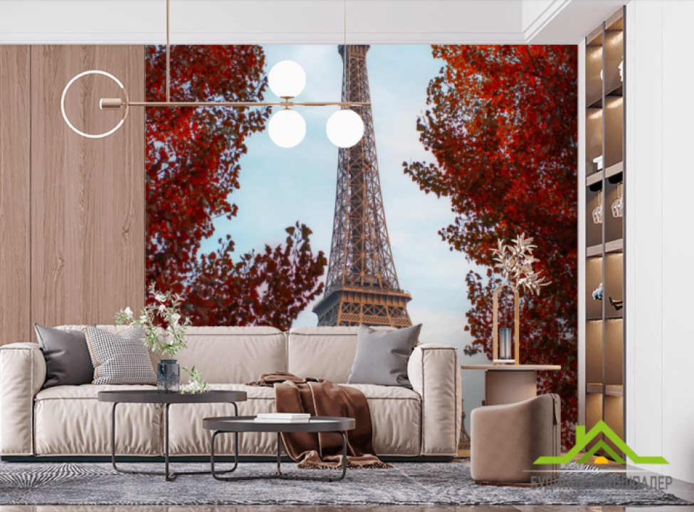выбрать Фотошпалери червоні дерева в Парижі Фотошпалери Париж на стіну