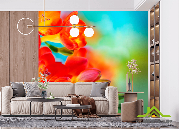 Фотошпалери Фрезія махрова помаранчева