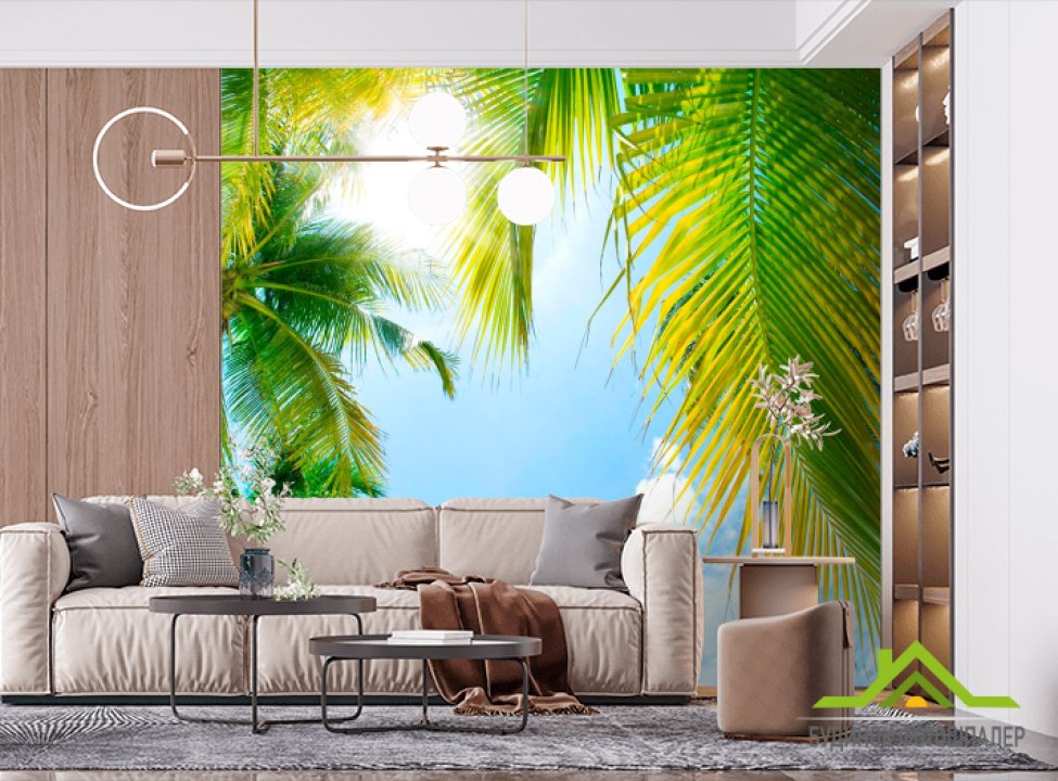 выбрать Фотошпалери Сонце крізь листя Фотошпалери Пляж на стіну