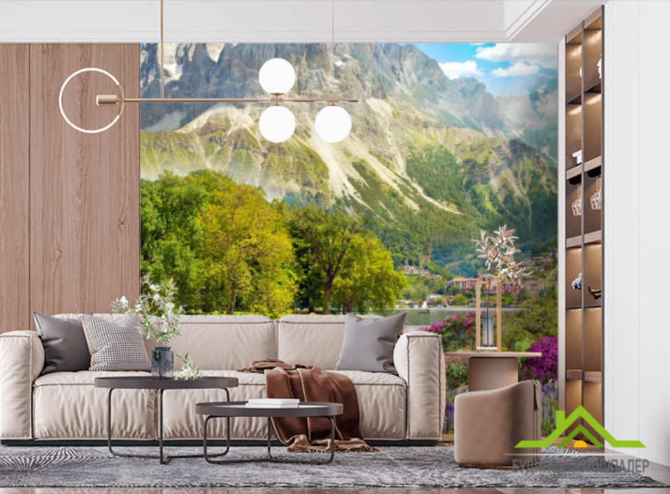 выбрать Фотошпалери велика гора над озером Фотошпалери Фрески на стіну