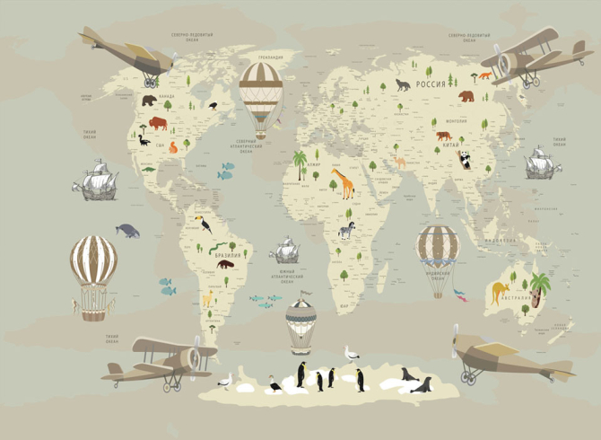 Фотообои Карта в детскую