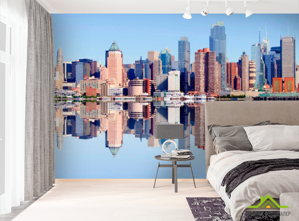 выбрать Фотообои Отражение Чикаго в воде Фотообои Чикаго на стену