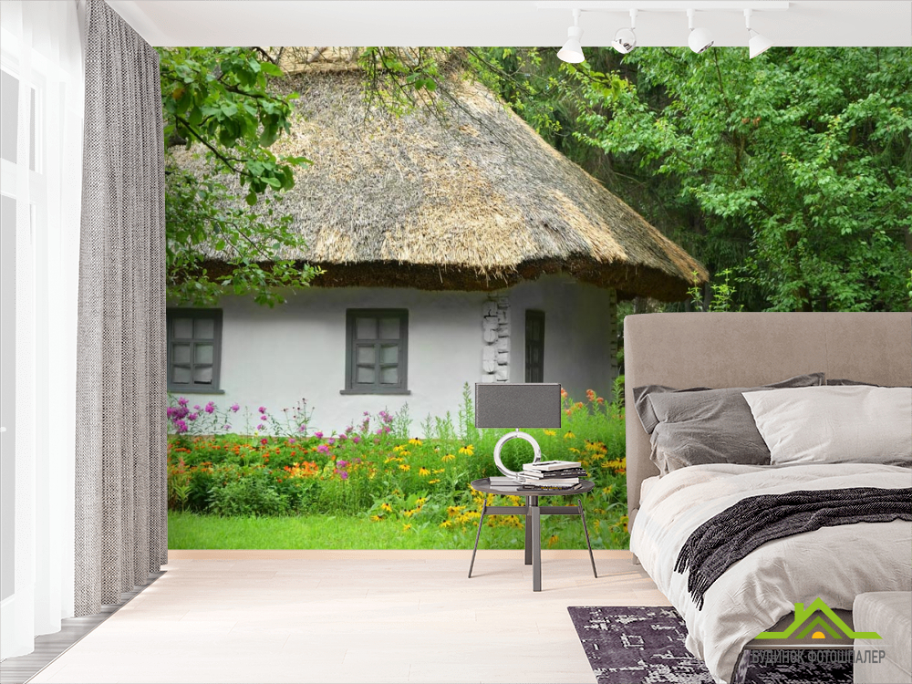 Фотошпалери будиночок з солом'яним дахом
