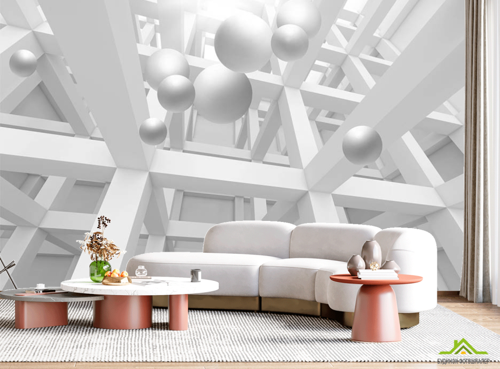 выбрать Фотообои 3д геометрия Фотообои в гостиную на стену