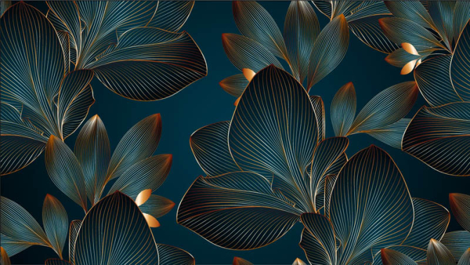 Фотообои 3д листья объёмные