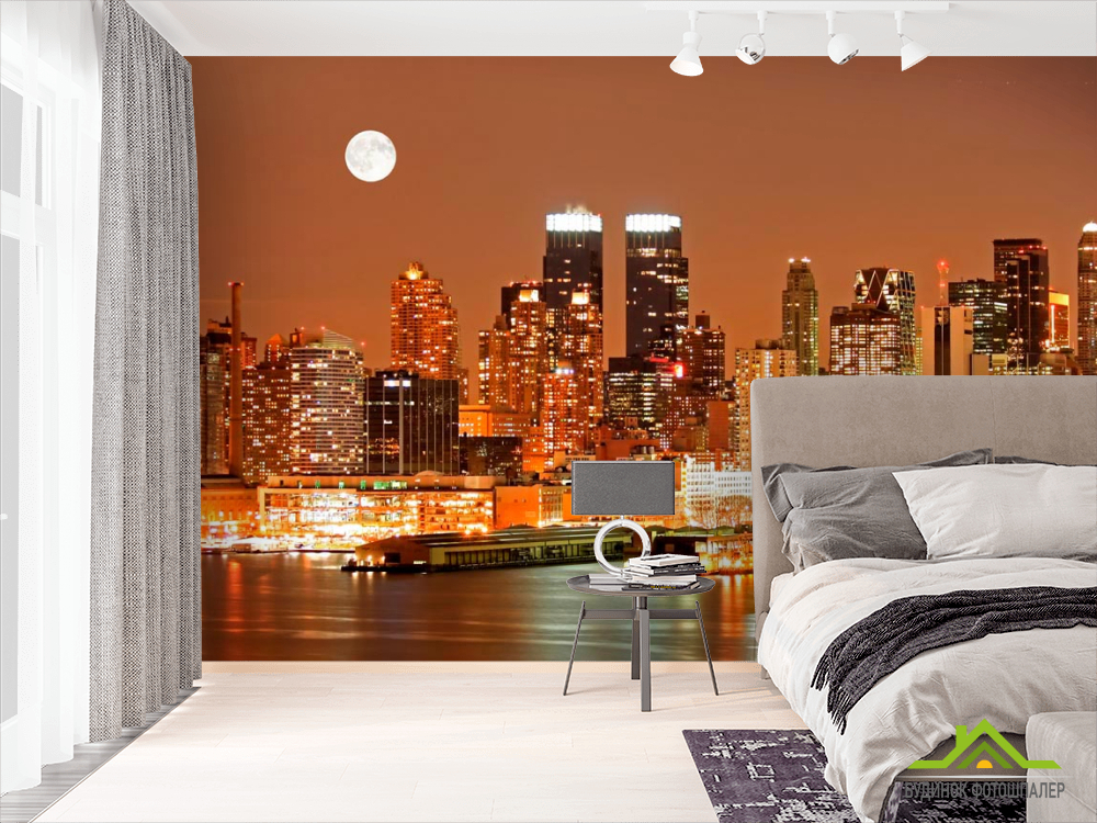 Фотообои Луна, ночь, New York