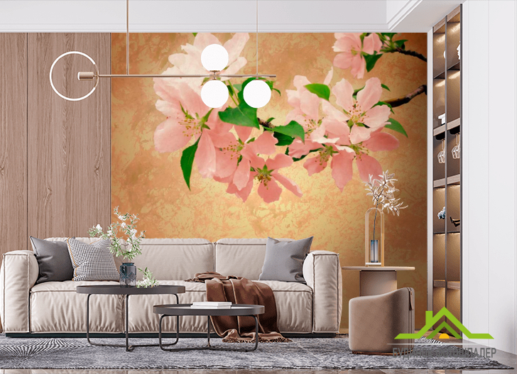 Фотообои Маленькие кремовые цветы