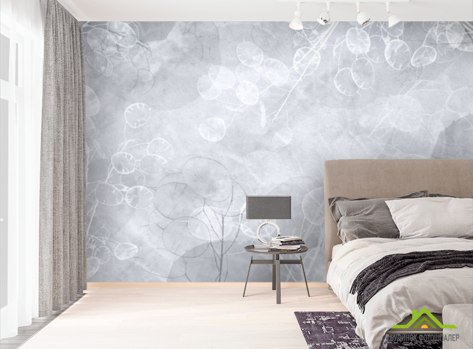 выбрать Фотообои Сухоцветы дизайнерские синие Эксклюзивные фотообои на стену