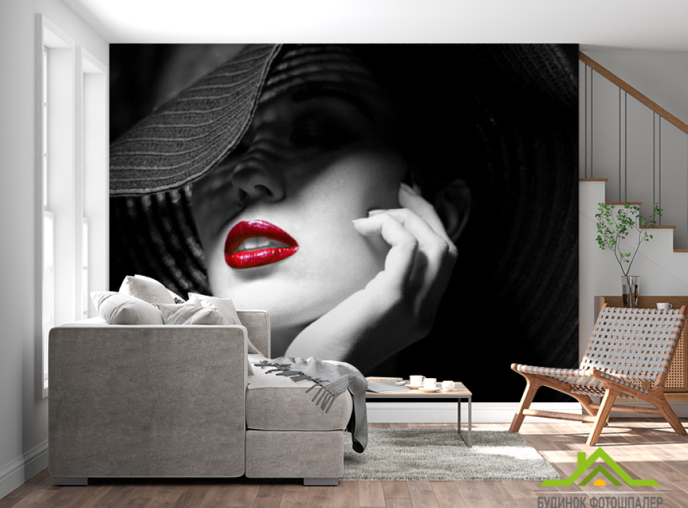 выбрать Фотошпалери дама в капелюсі Фотошпалери різні на стіну